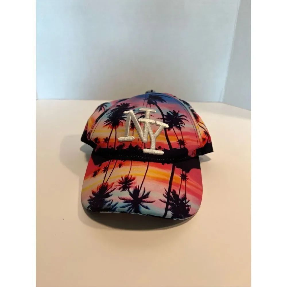 New York Hat Cap - Palm Tree Design - One Size Fits Most